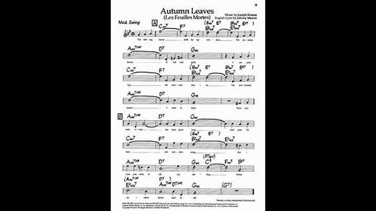 Autumn Leaves - Instrumental Backing Track - G minor (Original song by Joseph Kosma & Johnny Mercer)