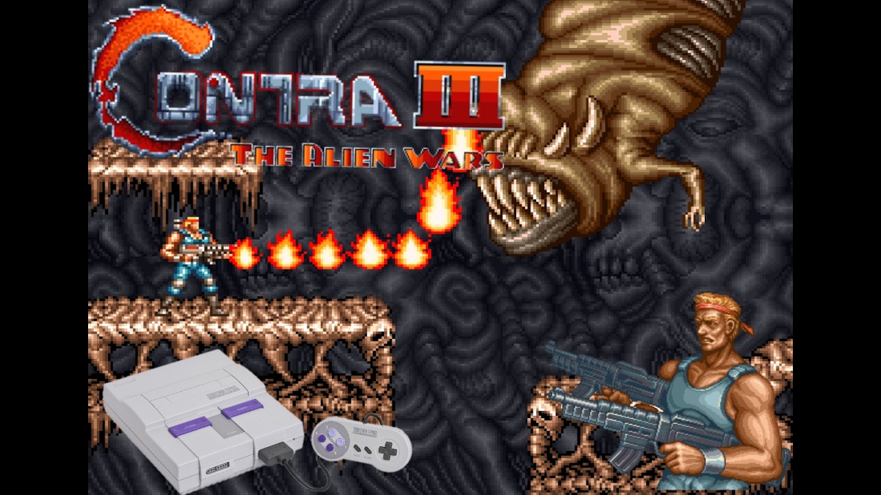 CONTRA  3 THE ALIEN WARS   DE SUPER NINTENDO  GAMEPLAY  RETRO