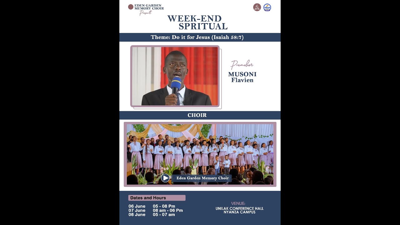 UKO SPIRTUAL WEEKEND YATEGUWE NA EDEN GARDEN YISWE