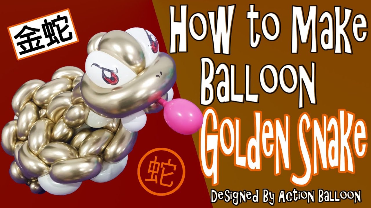 How to make Golden Snake Balloon  (intermediate) #snakeballoon  #balloontutorial  #balloonanimals