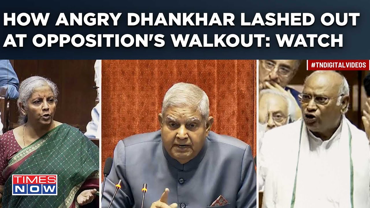 Angry Dhankhar Lashes Out At Opposition's Walkout: Watch| What's V-P's Appeal Amid Parliament Drama