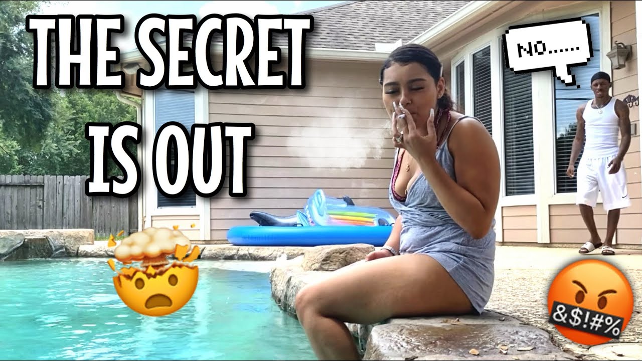 HE CAUGHT ME SMOKING BY THE POOL!!!