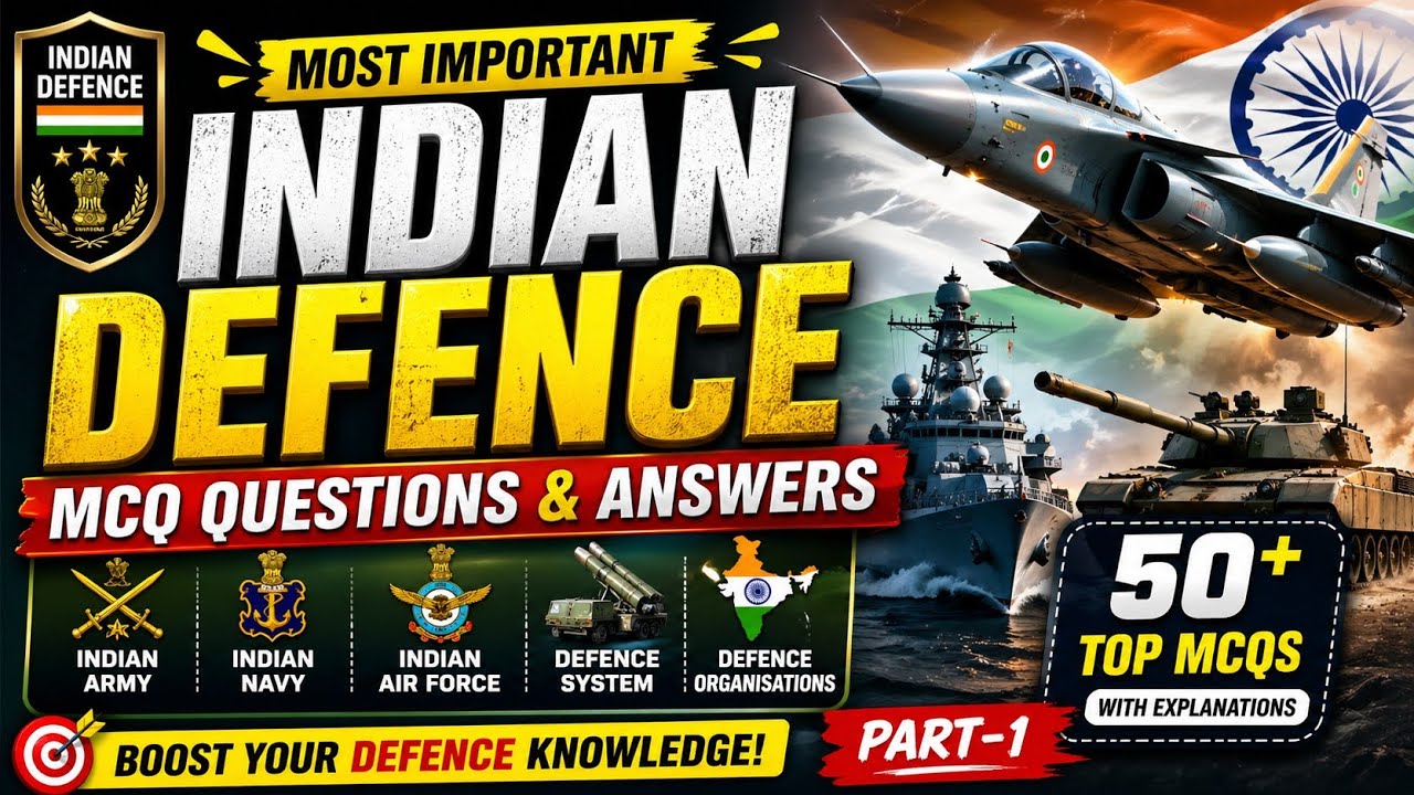Indian Defence Important Mcq Questions and Answers | Top 50  MCQs On Indian Defence System | Part-1 