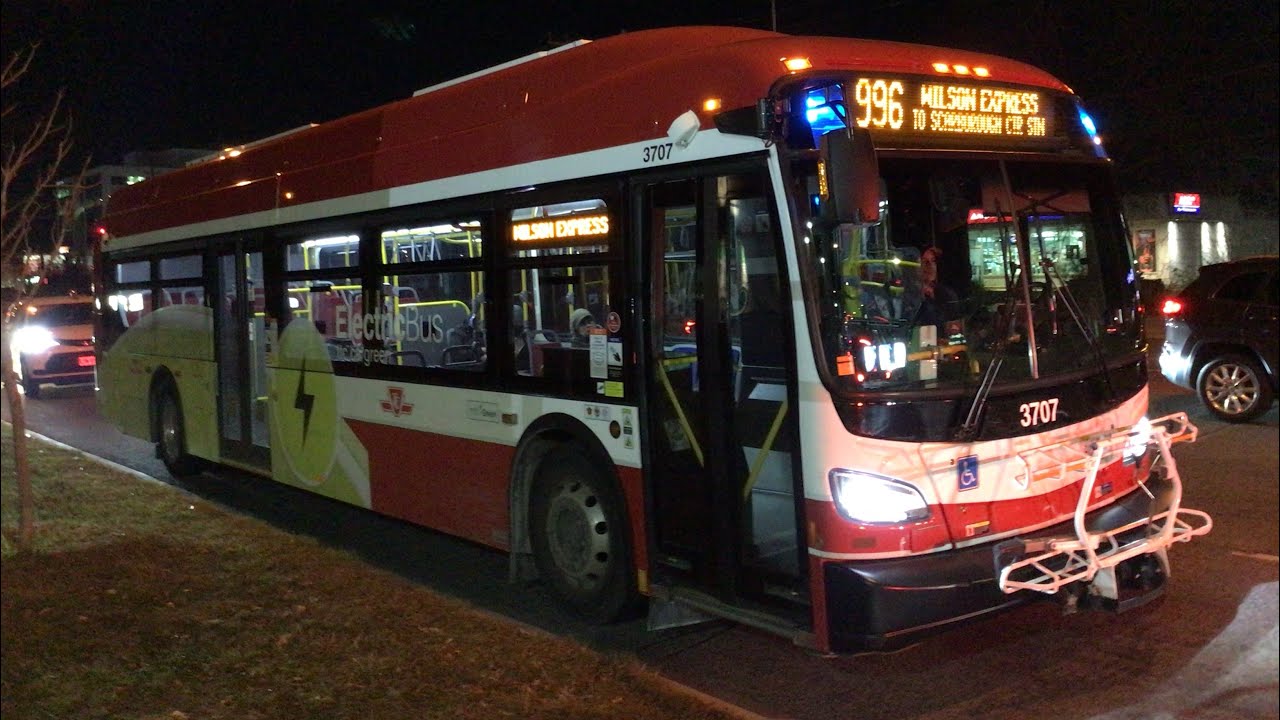 TTC Eastbound Ride Video on 3704 on route 996 Wilson Express to Scarborough Centre Station