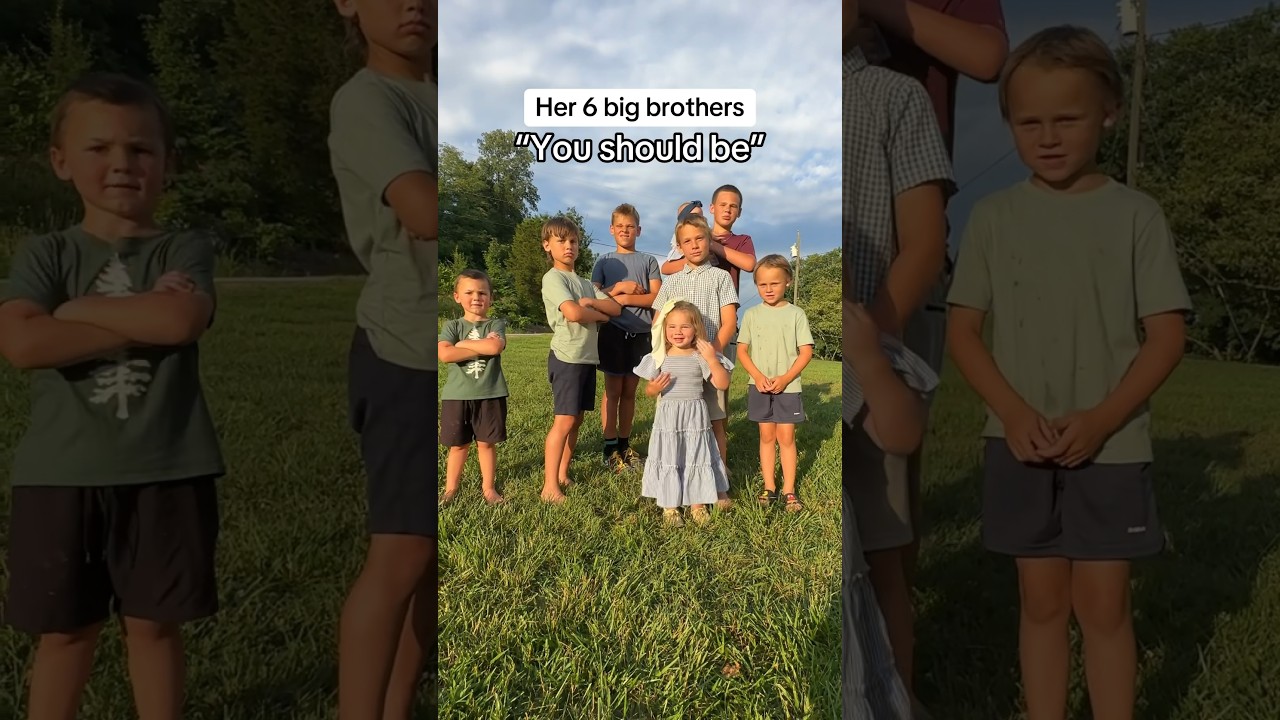 Tiny girl, big personality + 6 big brothers #mom #funny #siblings #brothers #sisters #family #boymom