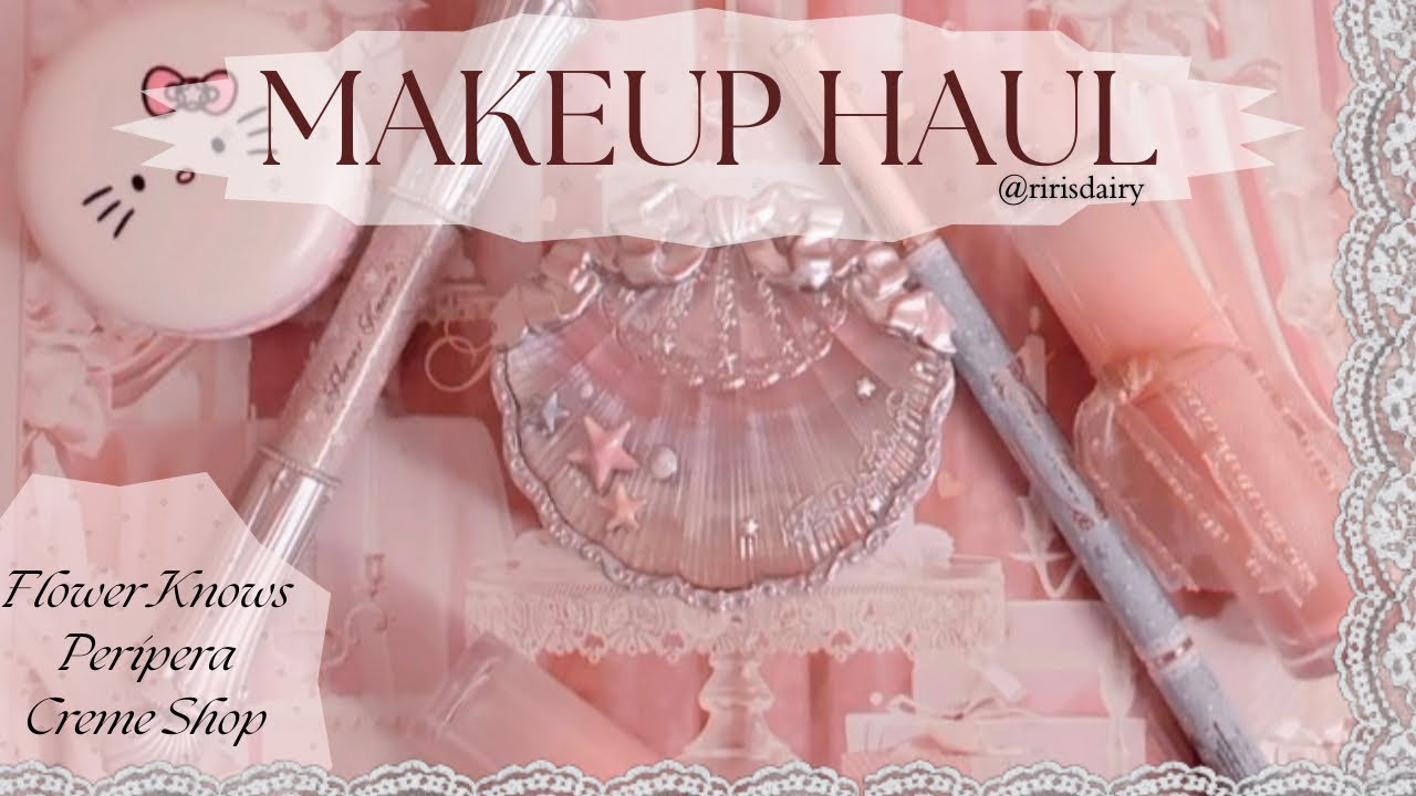 cute makeup haul ｜ASMR, pink wonyoungism, flower knows the creme shop, peripera