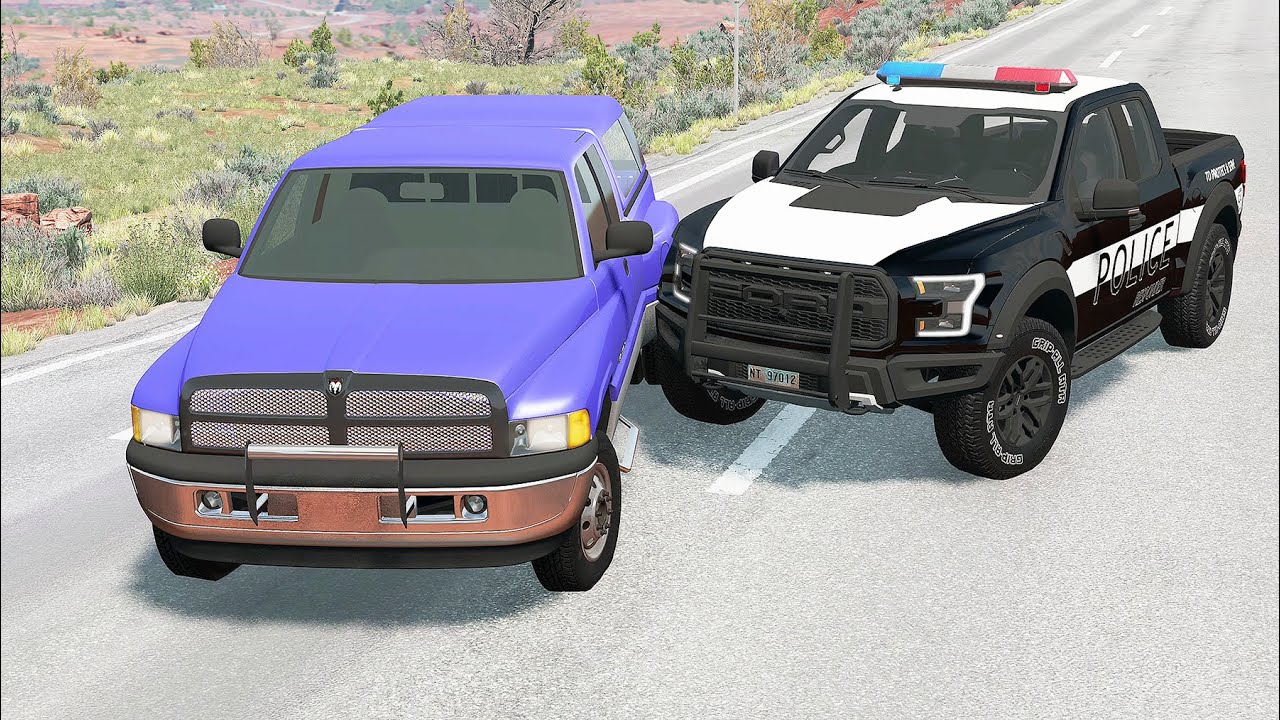 American Police Chases #9 - BeamNG drive (4K)