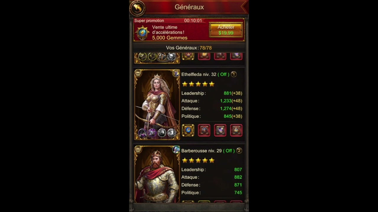 Evony le retour du roi : Entrainement des Généraux vidéo spécifique