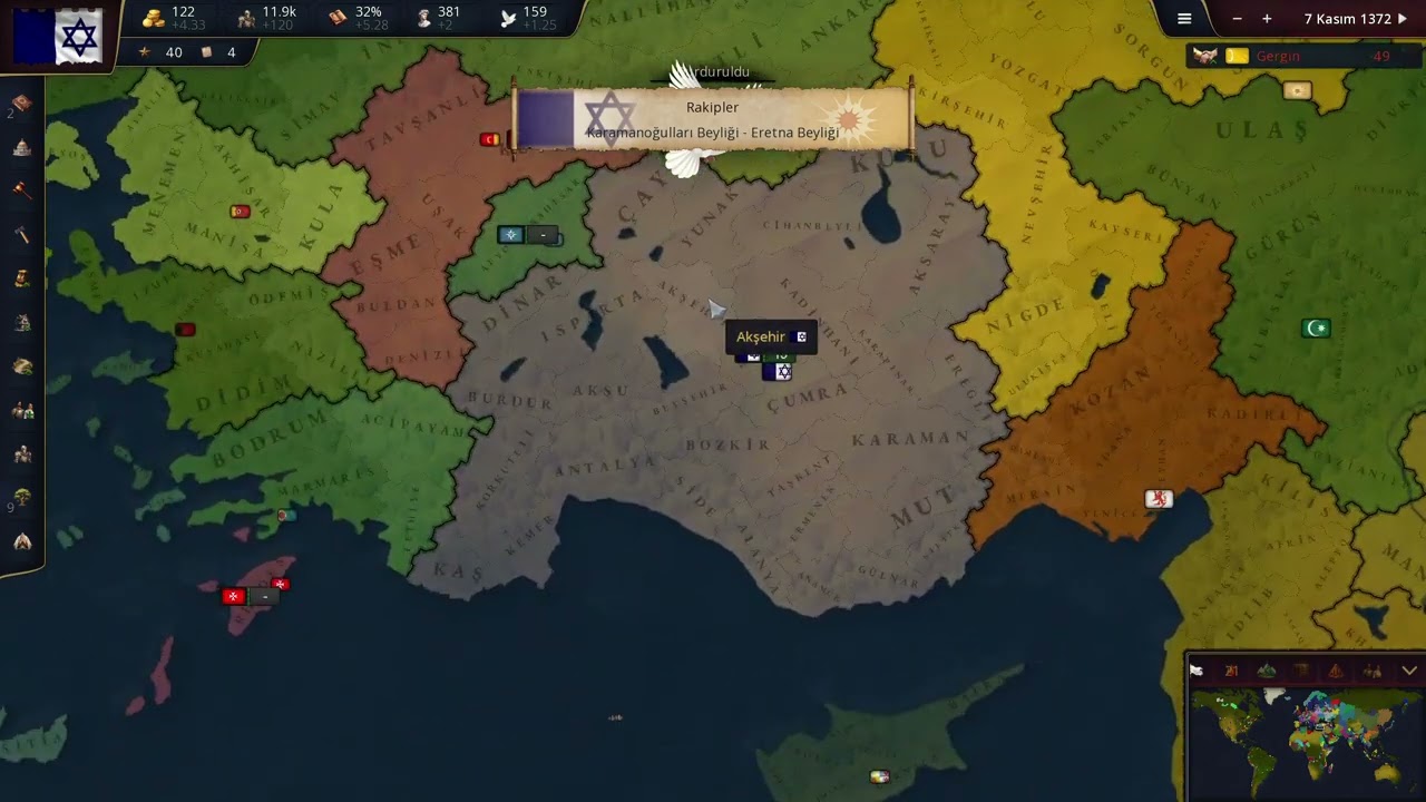 Age of History 3:Savaş  ve bir az da aptalık bulunduran bir başlangıç.Karamanoğuları 1.Bölüm.
