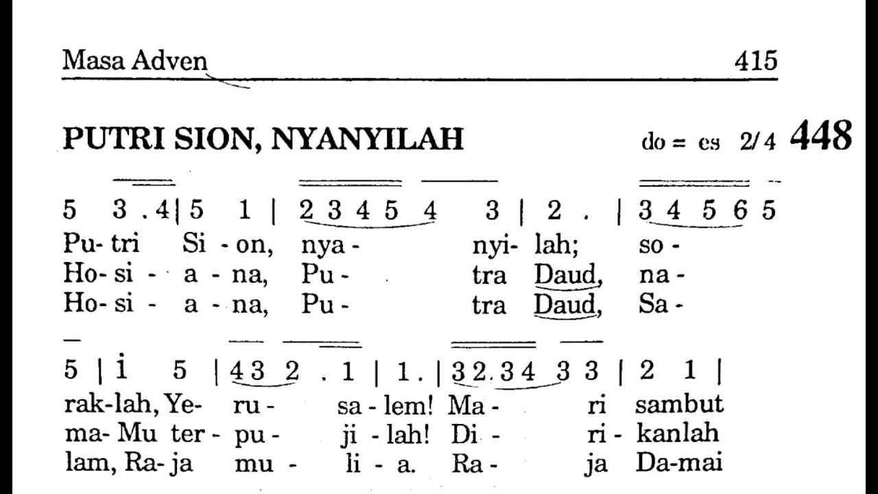 448. PUTRI SION, NYANYILAH | Lagu Masa Adven | Lagu Rohani Katolik | Puji Syukur Katolik