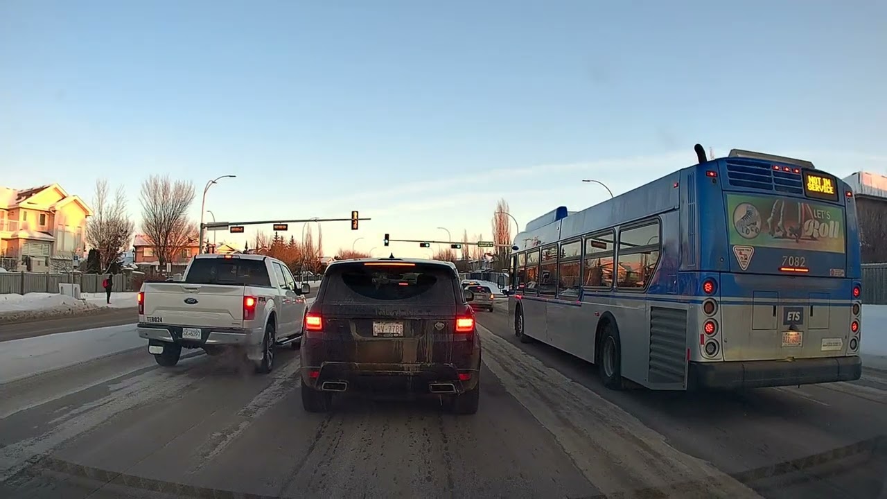Driving in snowy city 0219