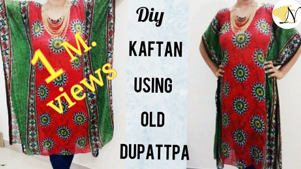 दुपट्टे से काफ्तान सिलने का आसान तरीका(हिंदी में)Kaftan Kurti from dupatta Recycle/Reuse Old Dupatta