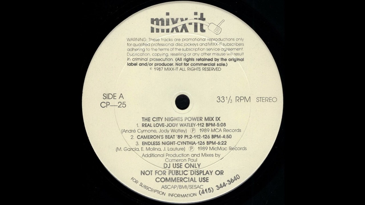 MIXX-IT 25: CITY NIGHTS POWER MIX IX * Cameron Paul * Mixx-It Records CP25 * 1989