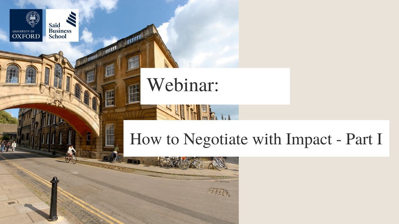 Webinar: How to Negotiate with Impact part 1 - Trust and Reciprocity