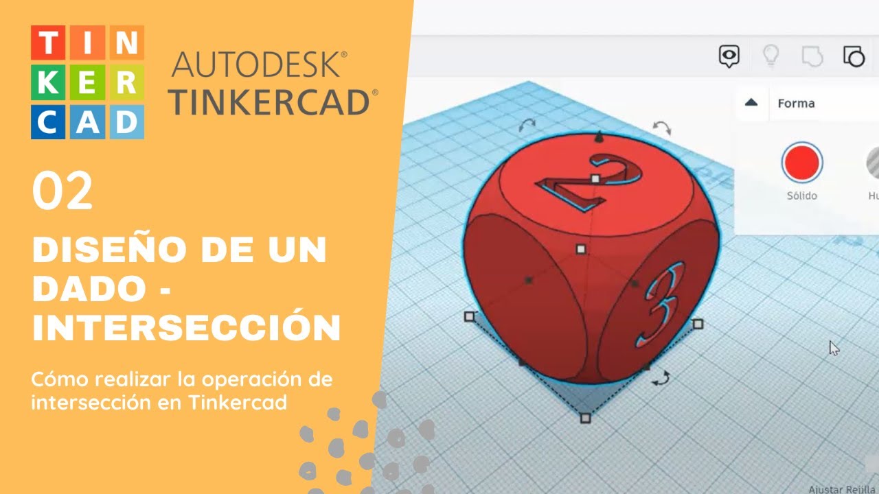 Diseño de un dado - Práctica intersección Tinkercad