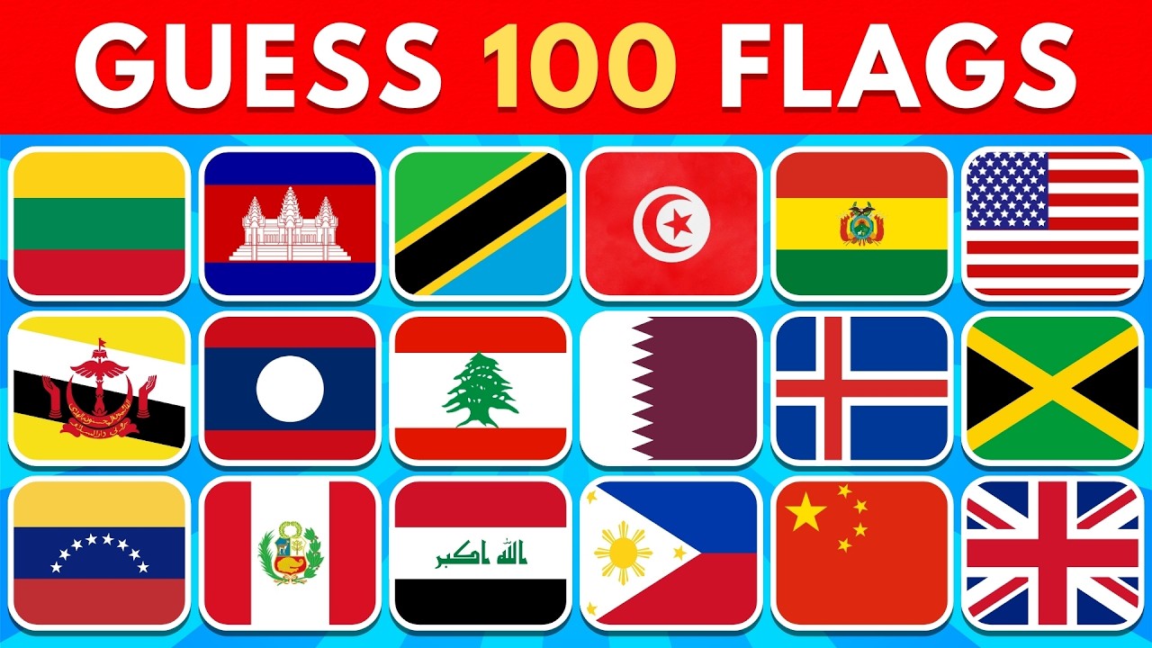 Guess The Flag Quiz 🚩 | 100 Flags Quiz