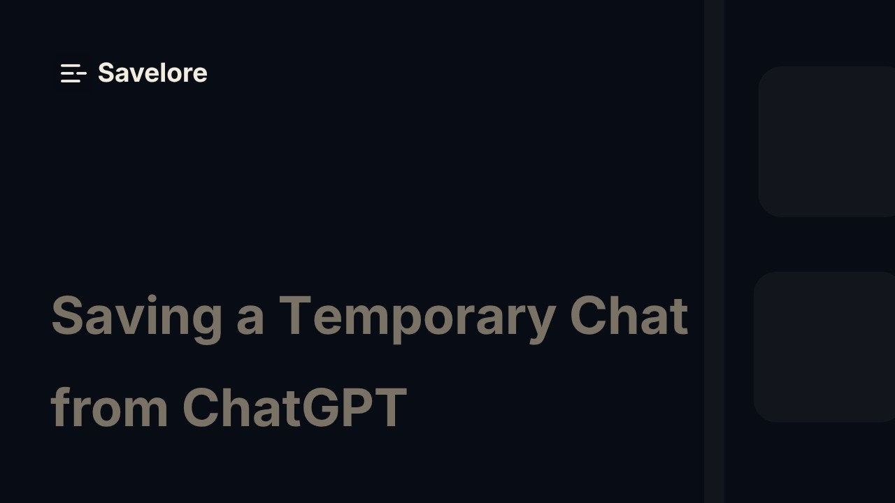 How to Save Temporary Chats in ChatGPT? Save Complete Conversations