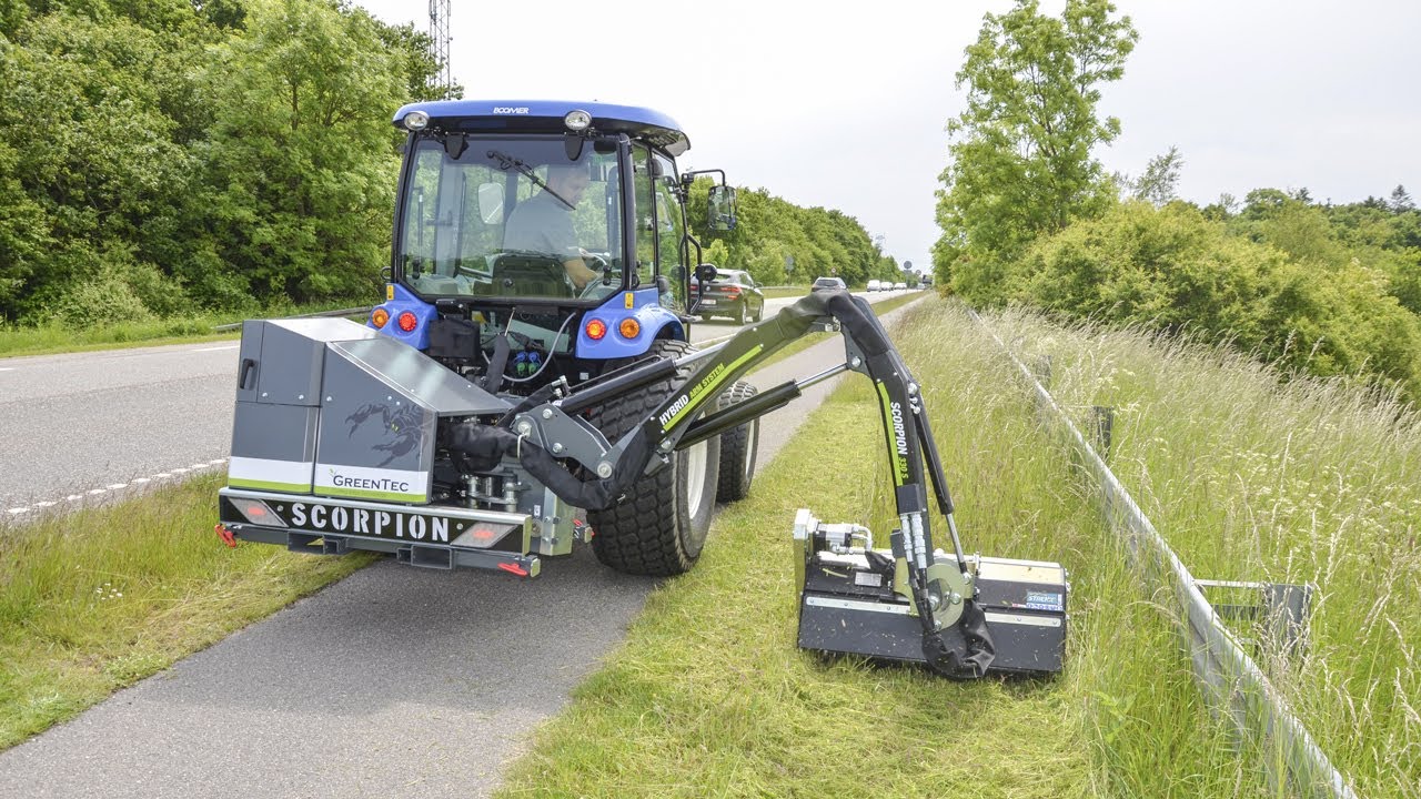 Roadside Maintenance With Small Boom Mower | GreenTec Scorpion 330 & 430