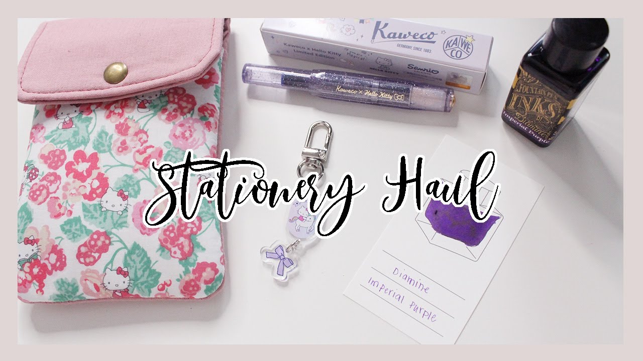 NEW PEN DAY | Kaweco x Hello Kitty Stardust Purple Unboxing and Diamine Imperial Purple Swatches