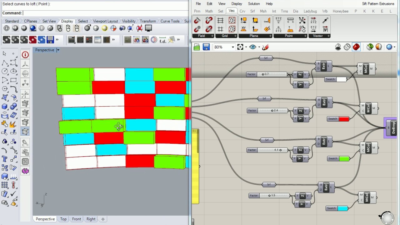 28 - Grasshopper for Rhino - Finding Surface Normals From Set of Warped Surfaces