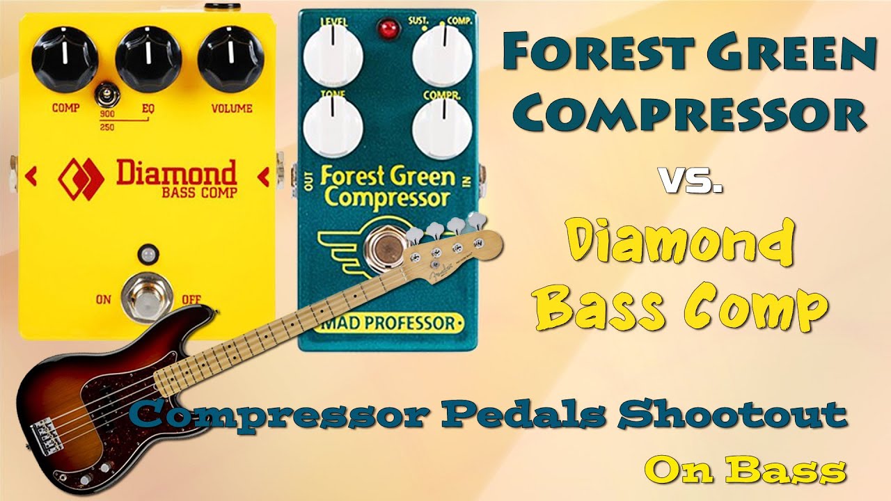 Compressor Pedals Comparison on Bass - Mad Professor Forest Green Compressor vs Diamond Bass Comp