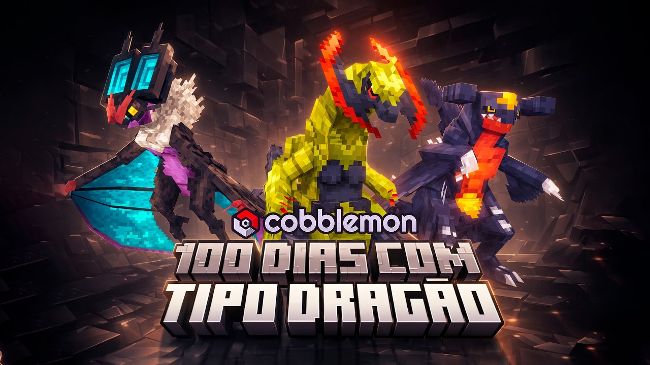 100 DIAS NO MINECRAFT COBBLEMON SÓ USANDO TIPO DRAGÃO - O FILME