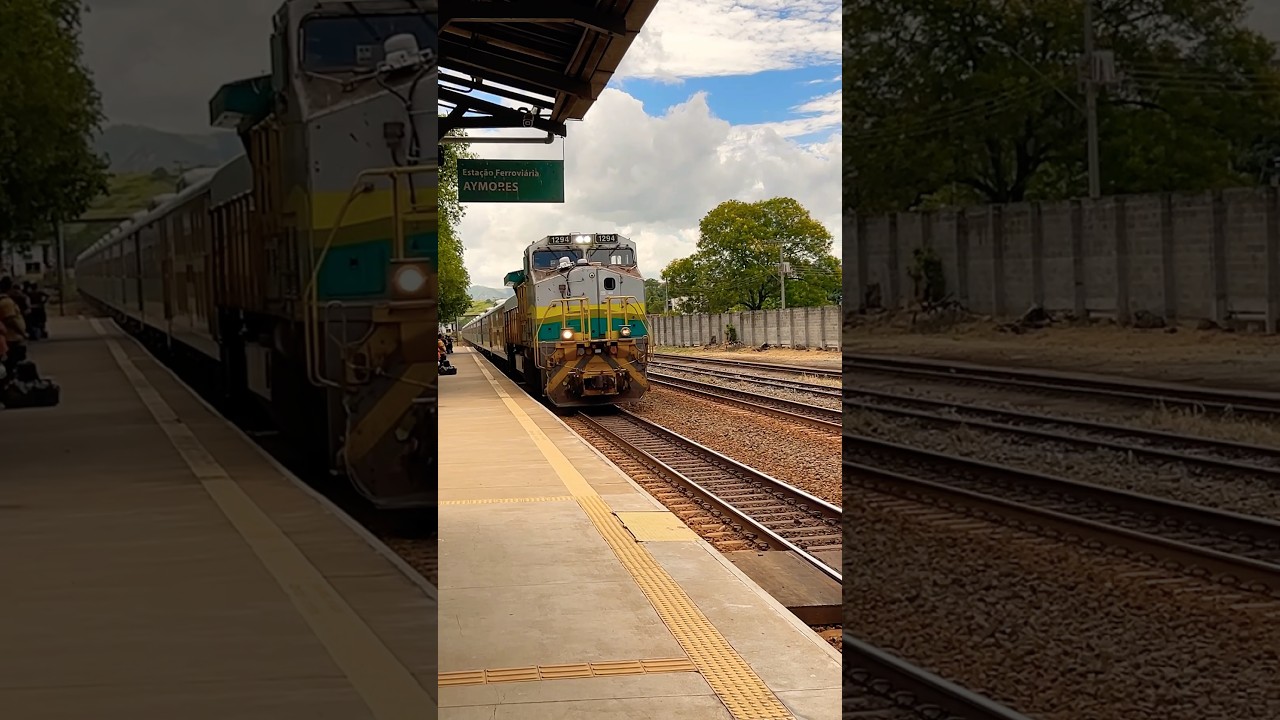 A chegada do trem de passageiros em Aimor&eacute;s MG￼