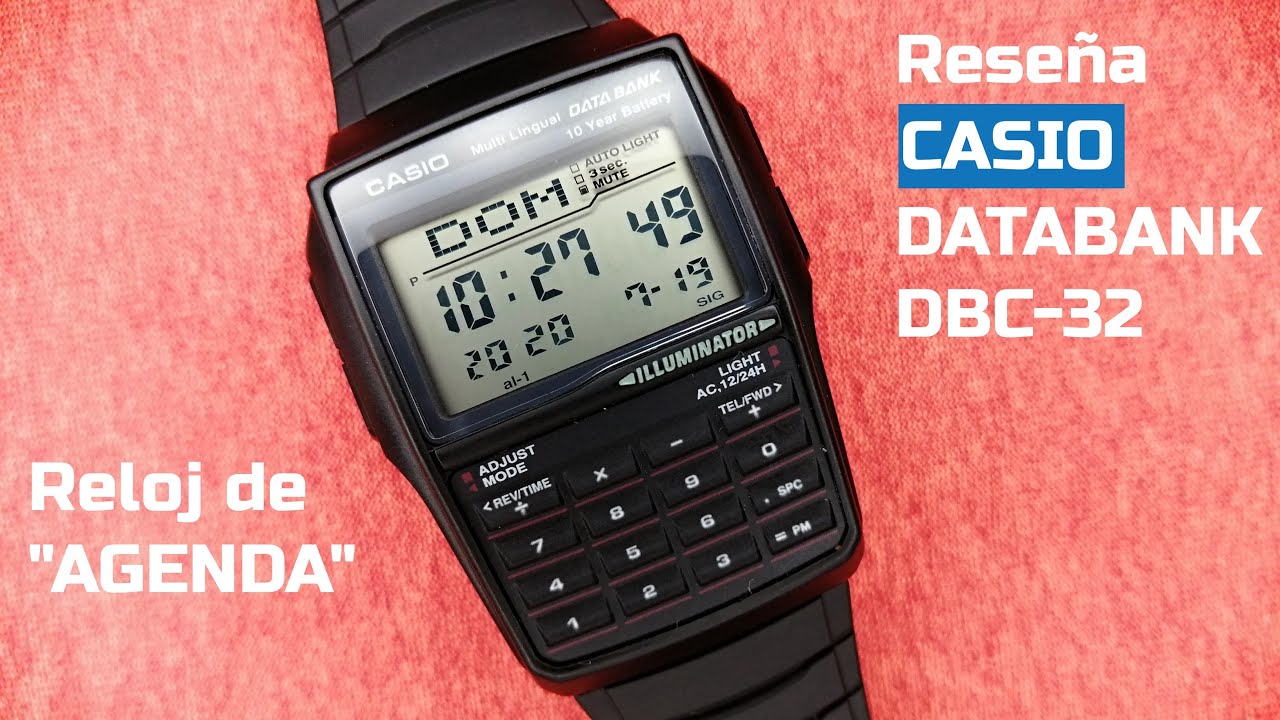 ENORME Pantalla Reloj CASIO Banco de Datos DBC32 Reseña  (En español)