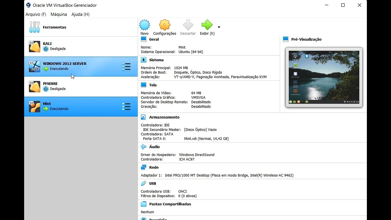 Virtual Box Configurações - 1