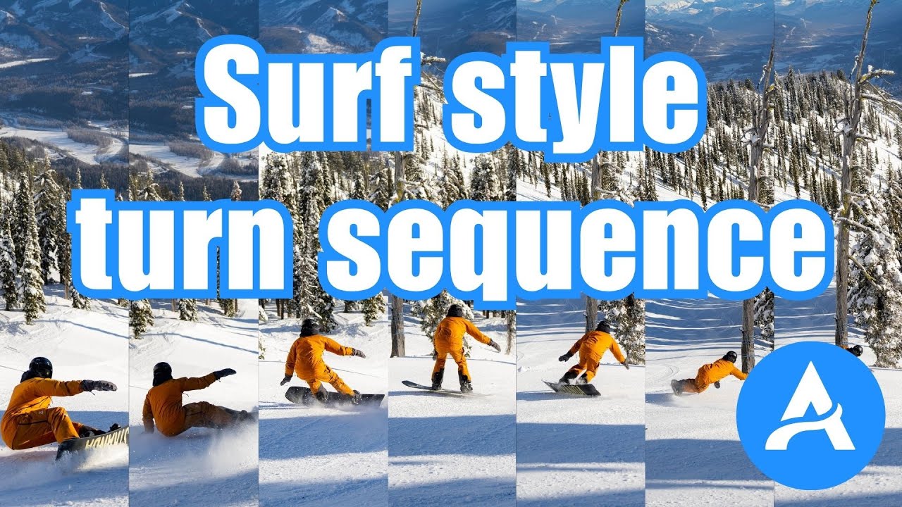Snowboard carving turn sequence // Body position