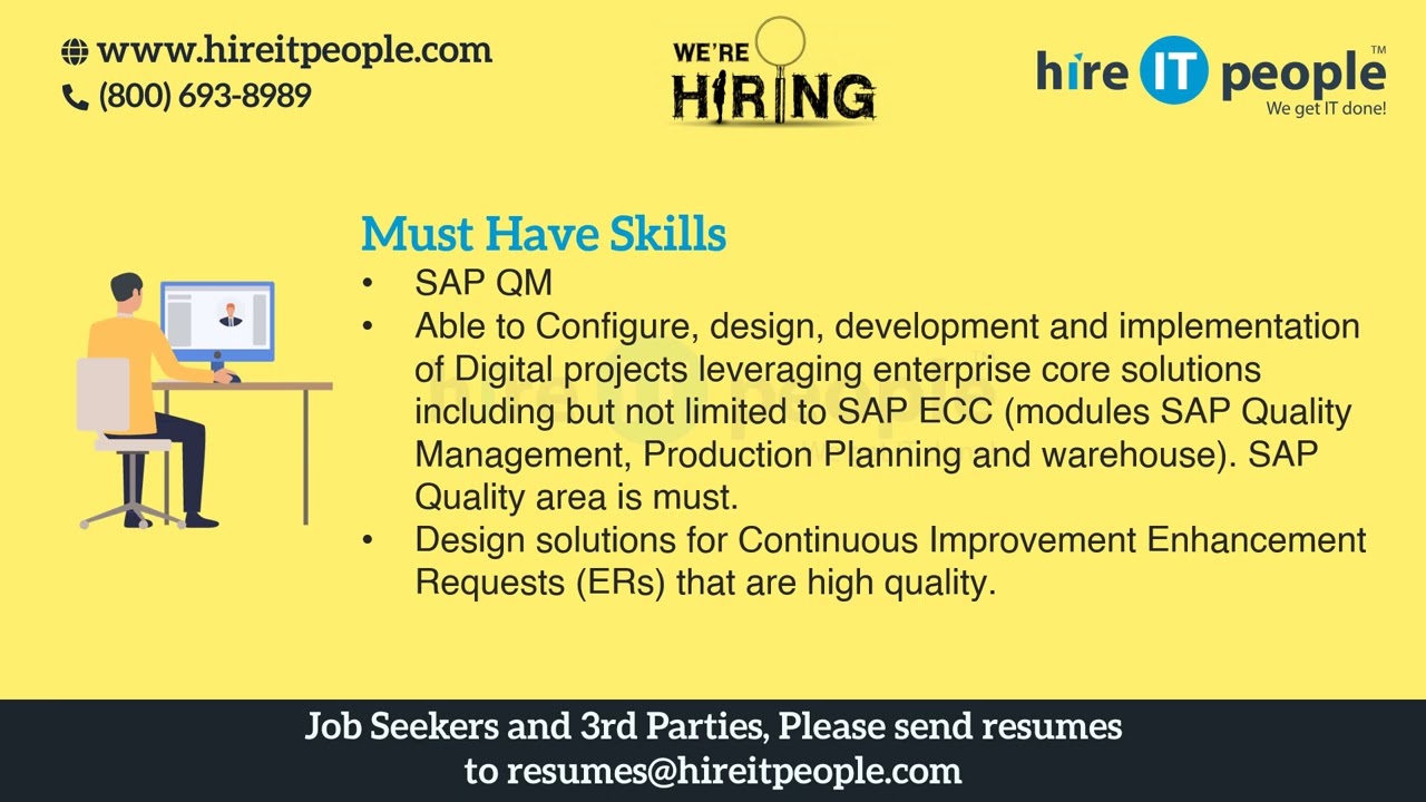SAP Functional Jobs | SAP QM Jobs | New York, NY | Job ID: 37039 |