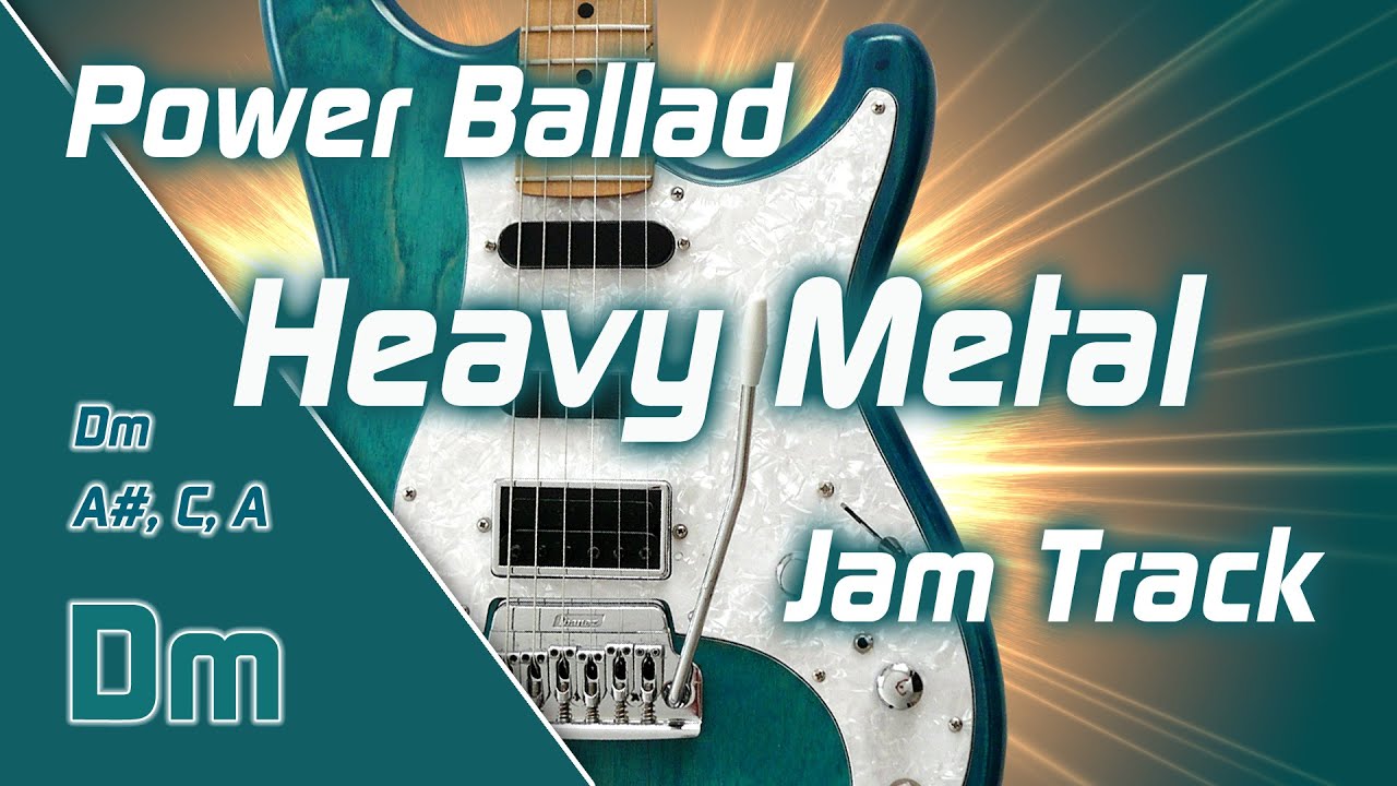 Heavy Metal Power Rock Ballad, Backing Track Jam in Dm / D minor / D moll