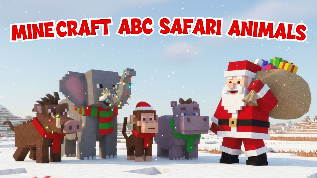 Minecraft Safari ABC Animals! Учим алфавит с забавными квадратными существами из Safari | Little ...