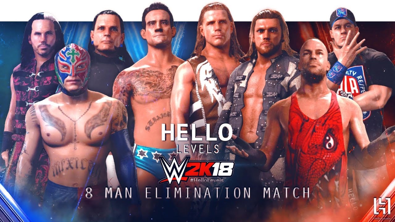 Матч на выбывание 8 человек в WWE 2K18 | Привет, уровни! Геймплей матча на выбывание 8 человек в ...