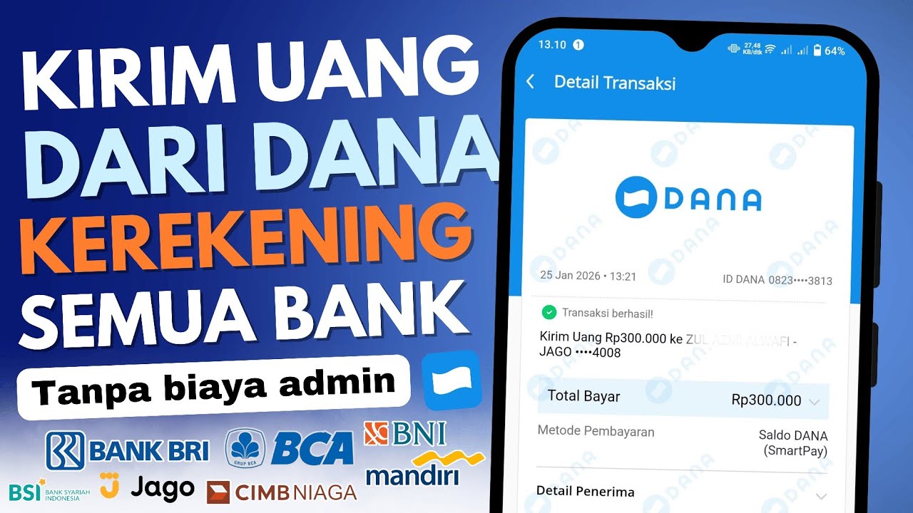 Tanpa Biaya Admin! Cara Transfer Uang Dari Dana ke Rekening Bank 2026 + Gratis Biaya Admin!
