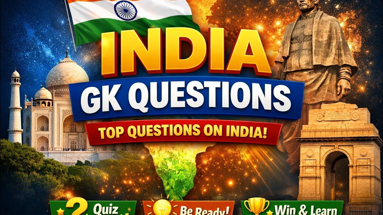 🇮🇳 India GKQuestions |Important General KnowledgeQuestions on India GK Quiz skillsprout learninghub 