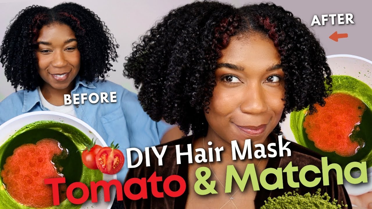 STOP Hair SHEDDING! DIY Hair Mask | Matcha, Tomato, Aloe Vera for HAIR GROWTH & Thinning Hair