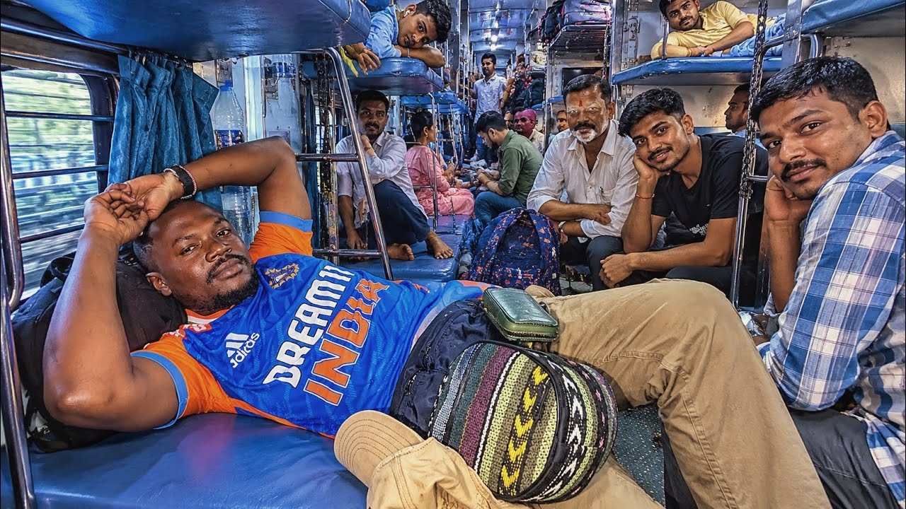 African takes 12hrs Sleeper Train Across India | Indore to Ahmedabad 🇮🇳