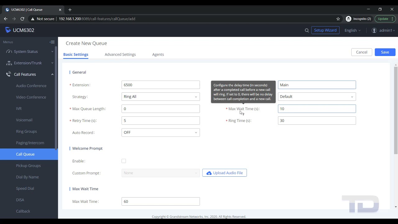 Grandstream UCM63xx - #9 Create Ring Groups and Call Queues