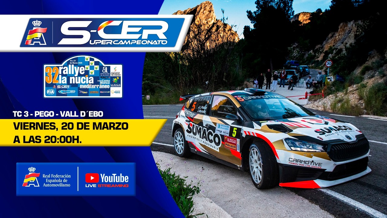 En directo: TC3 Pego-Vall d'Ebo |  Rallye La Nucía Mediterráneo 2026