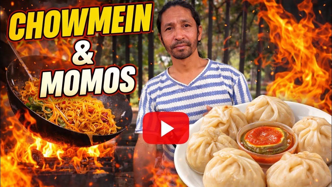 ₹40 Me Garma Garam Momos 😍 | Desi Style Street Chowmein 🔥 Full Cooking Video