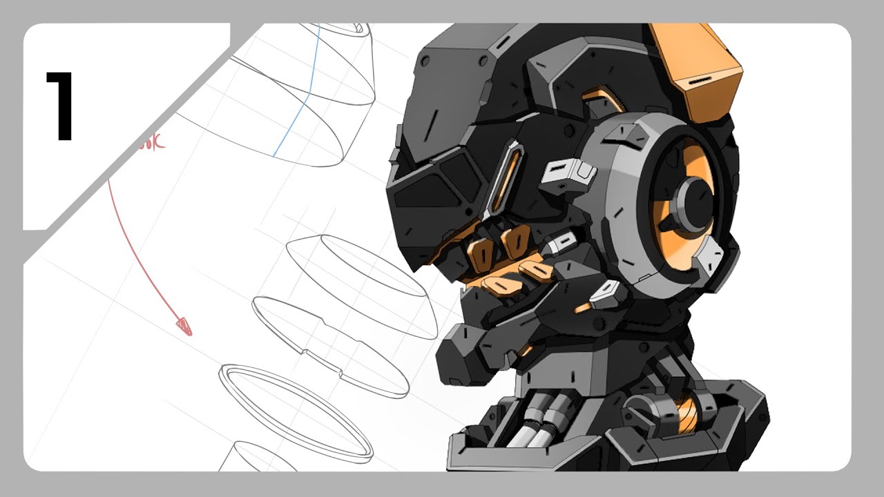 Mecha design story (timelapse + animation) | Project FENRIR | Episode 01 #drawing #painting