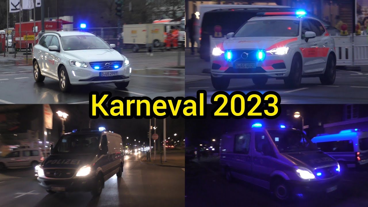 [Karneval 2023] Einsatzfahrten Feuerwehr,Polizei und Rettungsdienst
