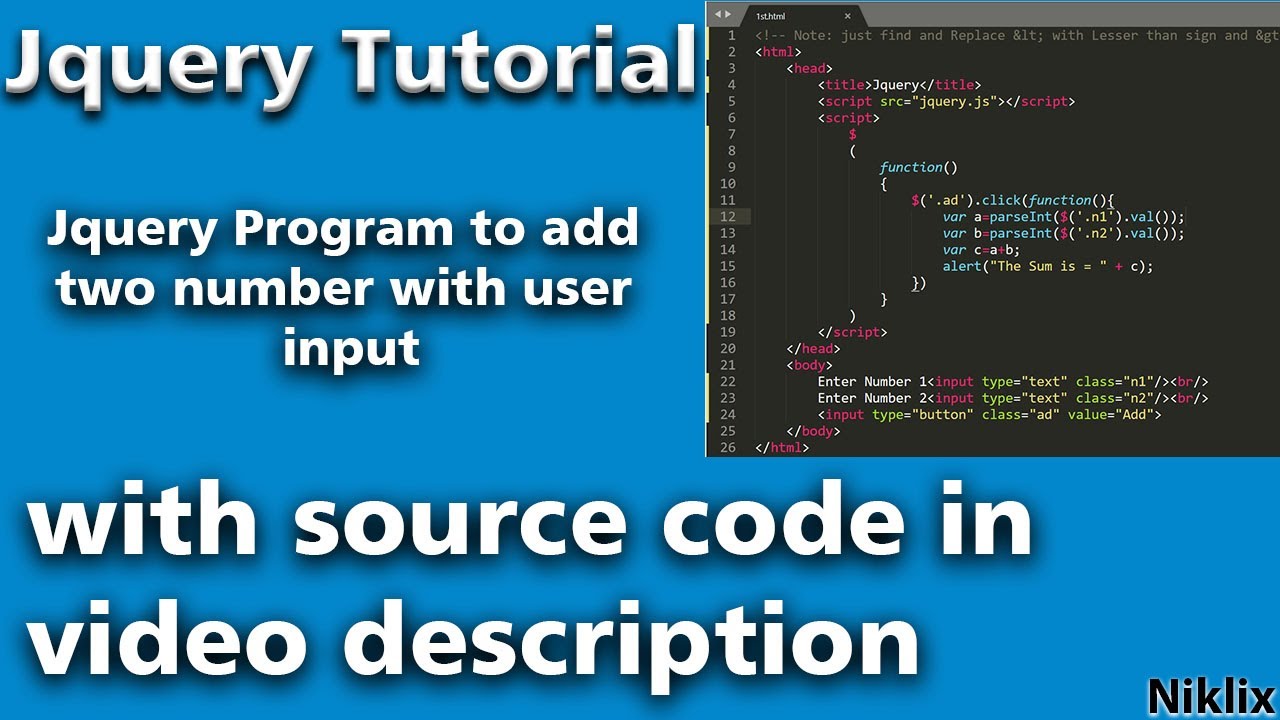 Class-2 | Best Jquery Tutorial | Adding Two Numbers in Jquery | Jquery Full Course | Jquery advanced