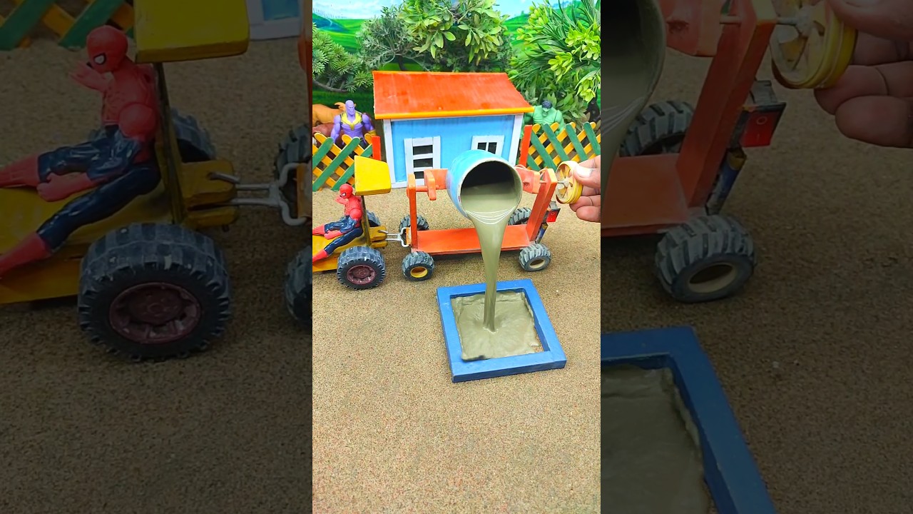 😱 Amazing Mini Tractor Pillar Making | Construction Machine Project ! #shorts #youtubeshorts