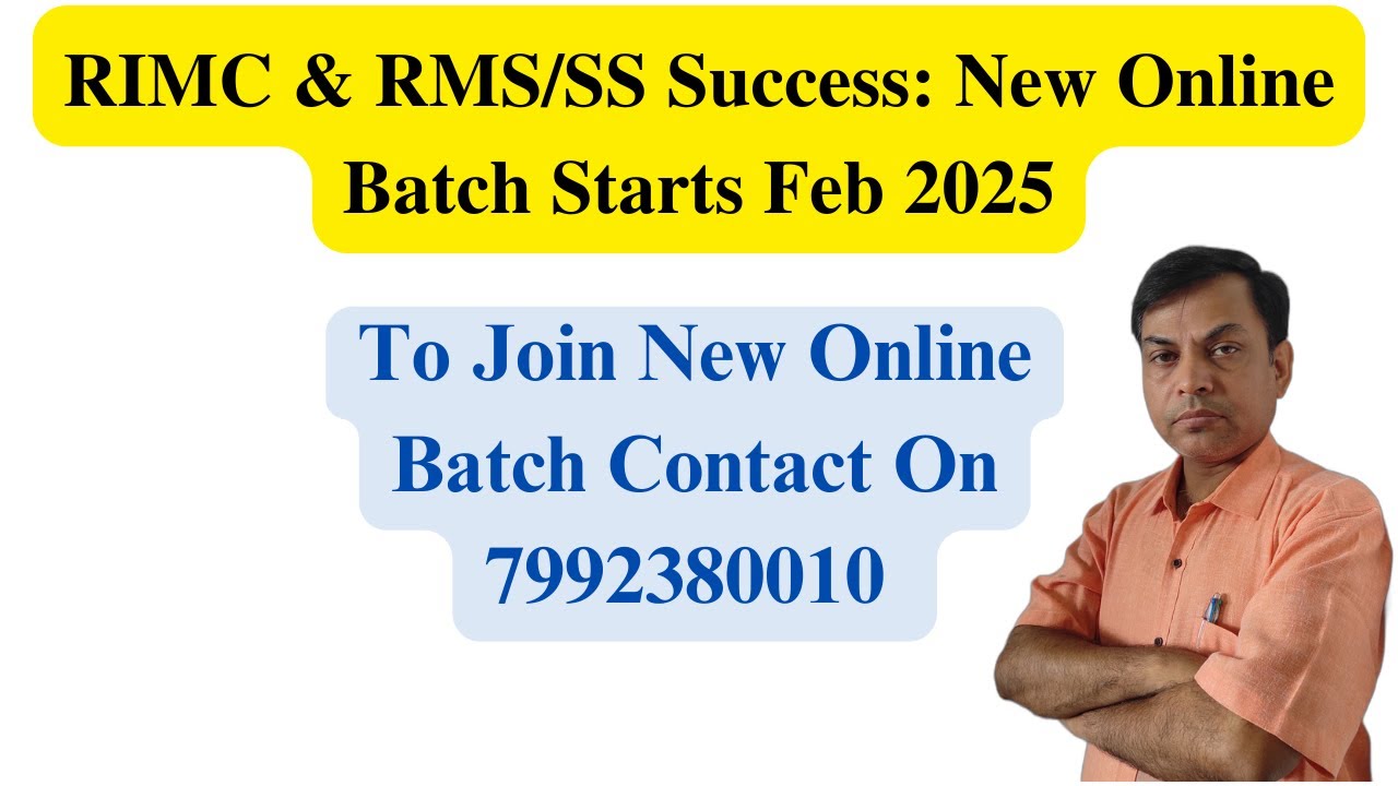 RIMC & RMS/SS Success: New Online Batch Starts Feb 2025