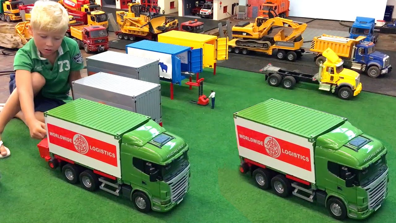 BRUDER Trucks 🚚 CONTAINER TERMINAL 🚛 Bruder Baustellenfahrzeuge, Toytrucks, Container LKW