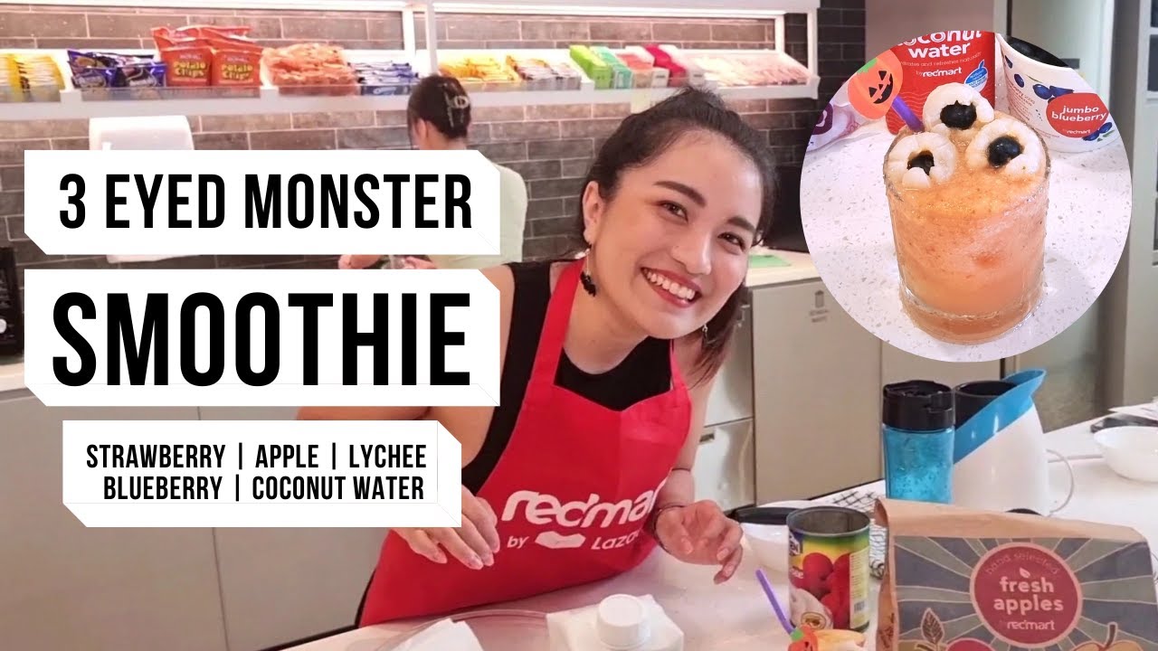 Strawberry Apple Halloween Smoothie | Easy and delicious breakfast for kids!