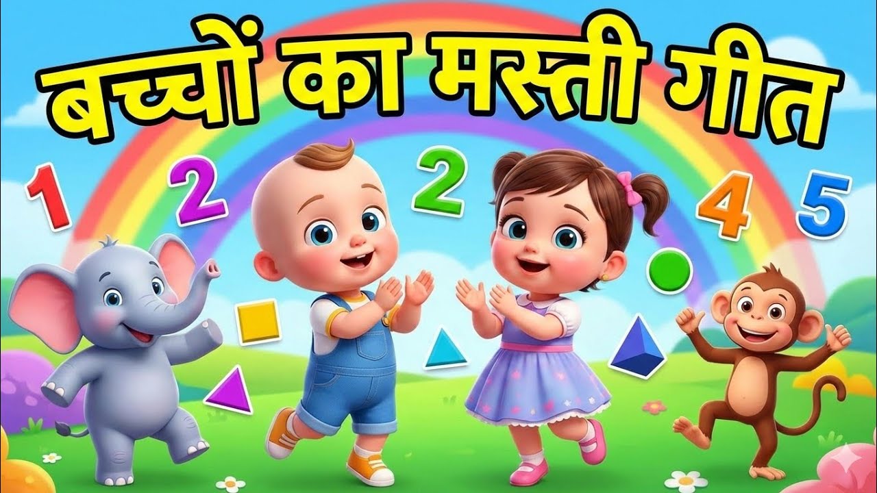 बच्चों का मस्ती गीत 🎵 | Hindi Rhymes for Kids | Cartoon Song 