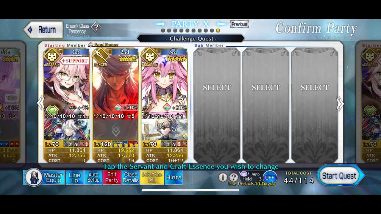 [FGOAA TA] Traveller of the World Tour CQ 3 turn ft. Romulus = Quirinus Frontline Only No CE